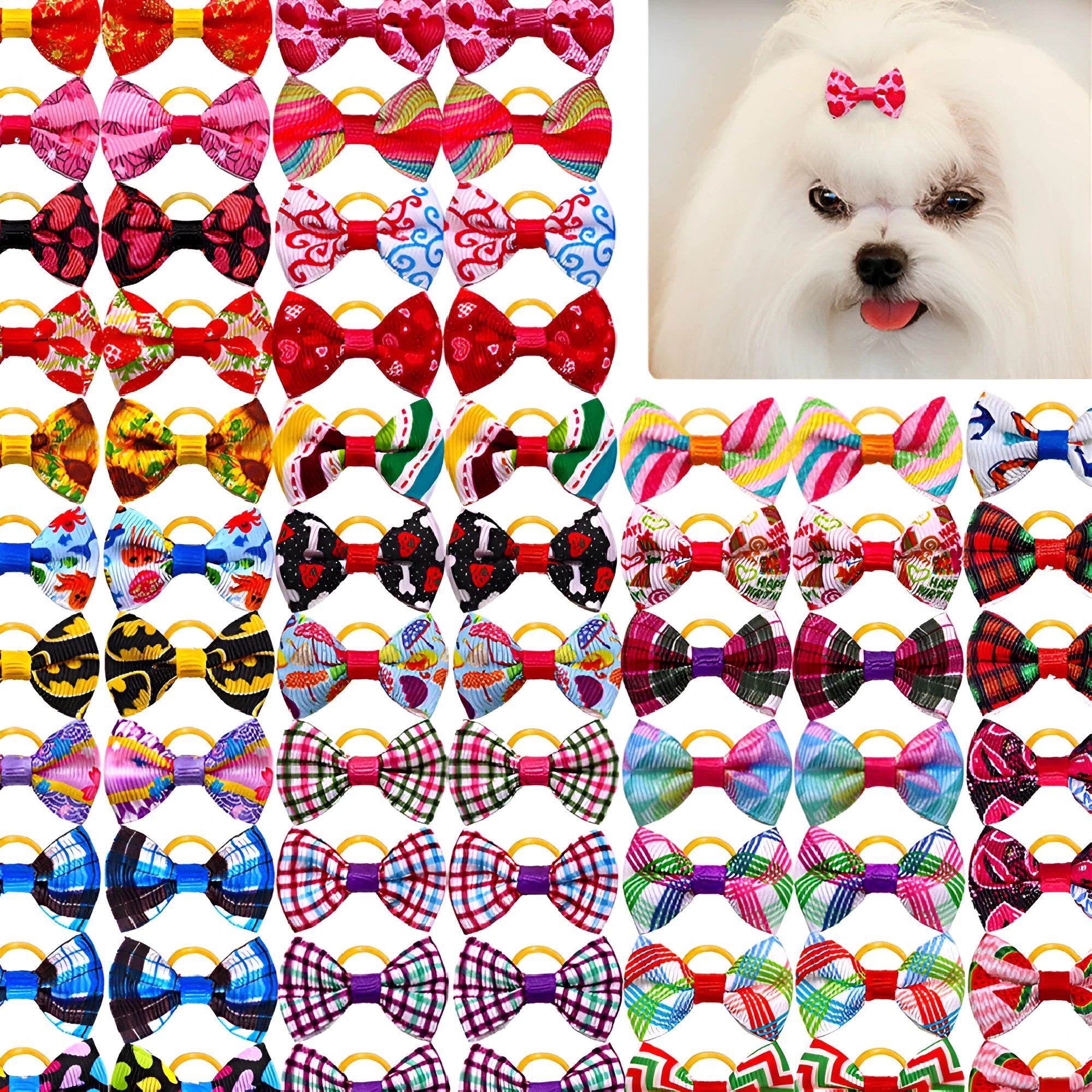 Cloth plaid pet head bow accessory for dogs and cats with British style pattern