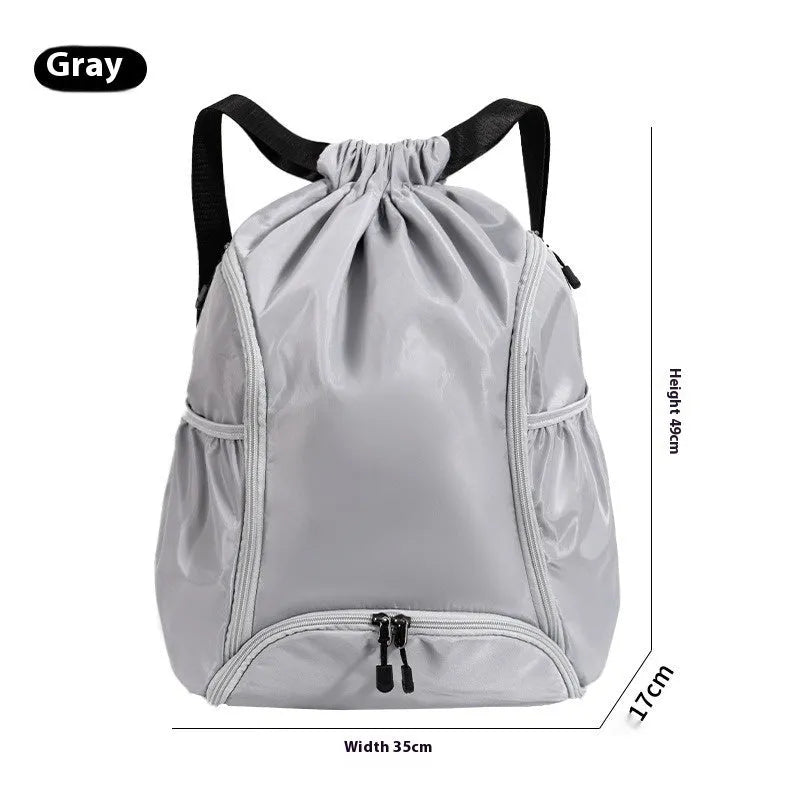 Large capacity cube-style sports backpack with drawstring closure in five colour options