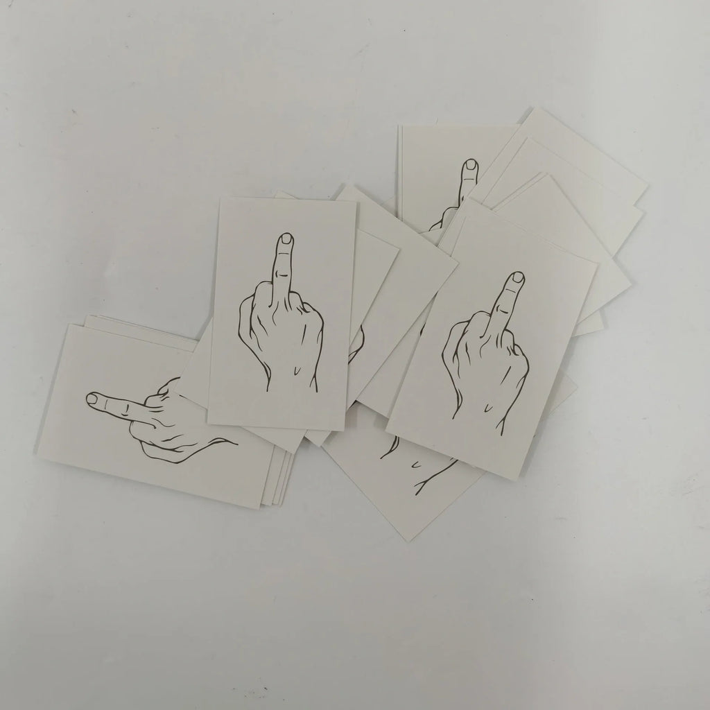 Illegal parking reminder card with middle finger design for vehicle windscreen placement