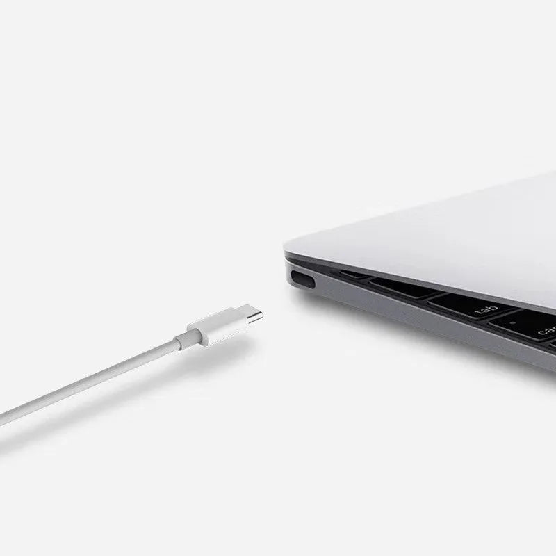 White USB-C to USB-C data cable 1 metre length for MacBook charging and data transfer
