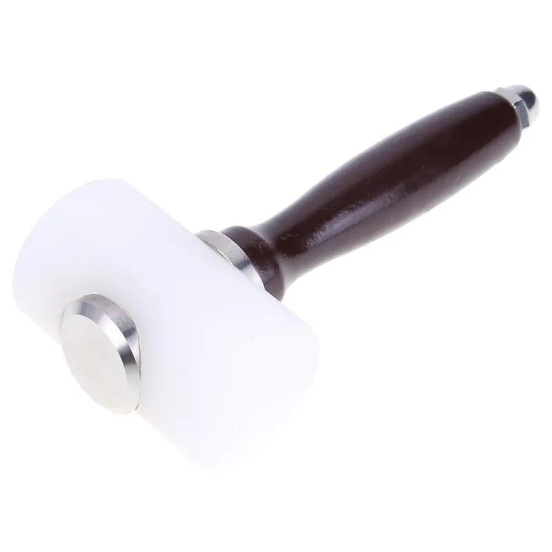 T-shaped leather carving hammer with nylon head and wooden handle for leatherworking