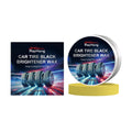 Car tyre polishing paster with beeswax and silicone oil in 100g block, plus sponge applicator for tyre restoration
