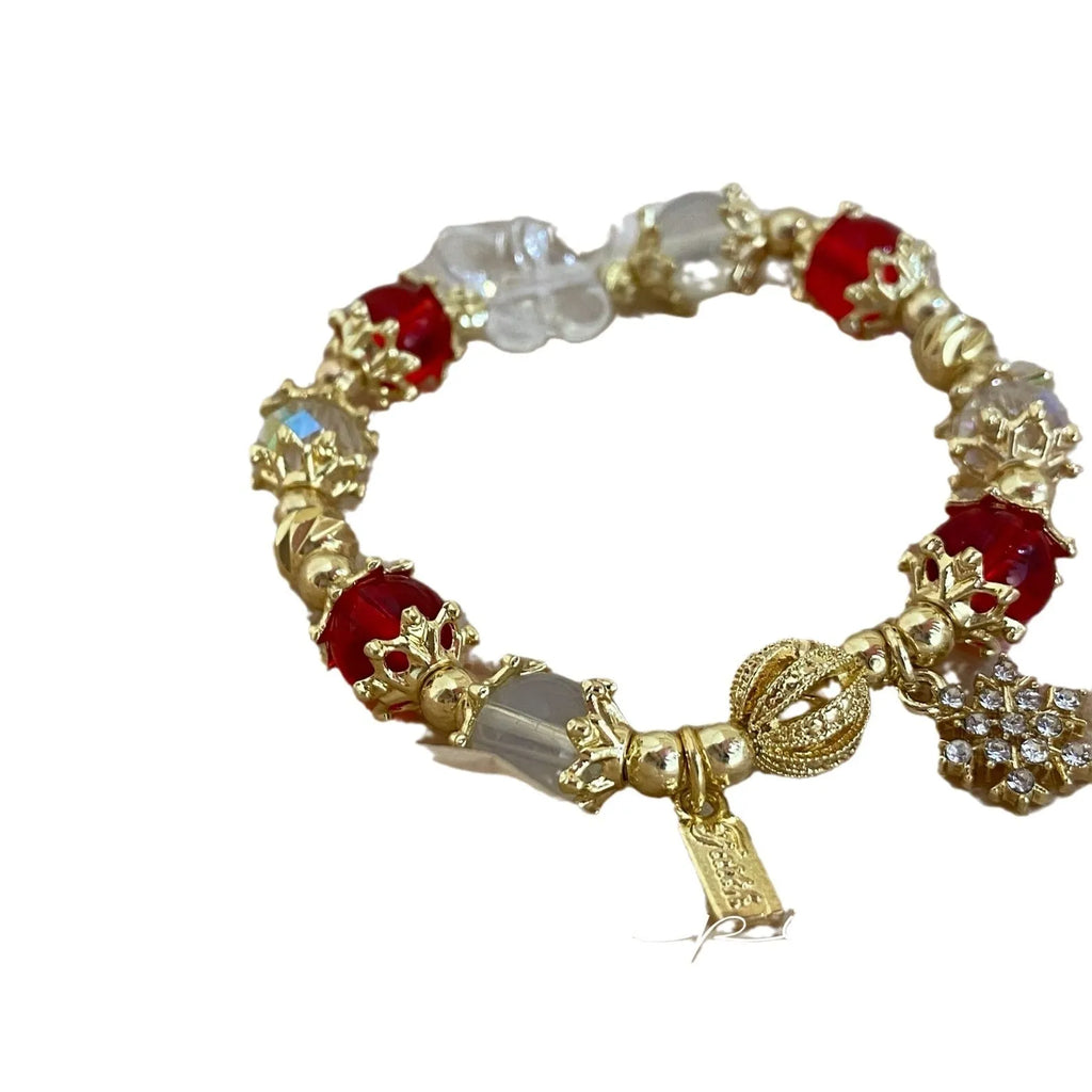 Women's Galaxy colour bracelet with snowflake pendant, bow charm, and cartoon character design