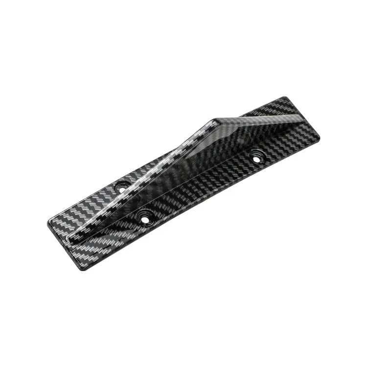 Four triangle car rear spoilers in bright black and carbon fibre finishes