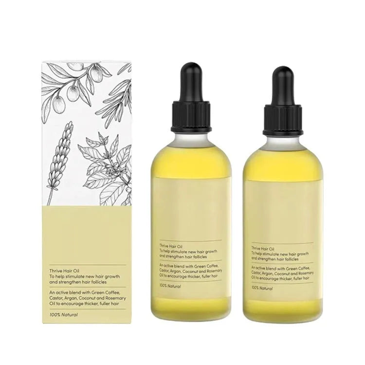 Yellow 60ml bottle of rosemary essential oil for hair care treatment