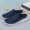 Breathable mesh couple's toe holder slippers in a solid colour, showing the low-top and oversleeve design.