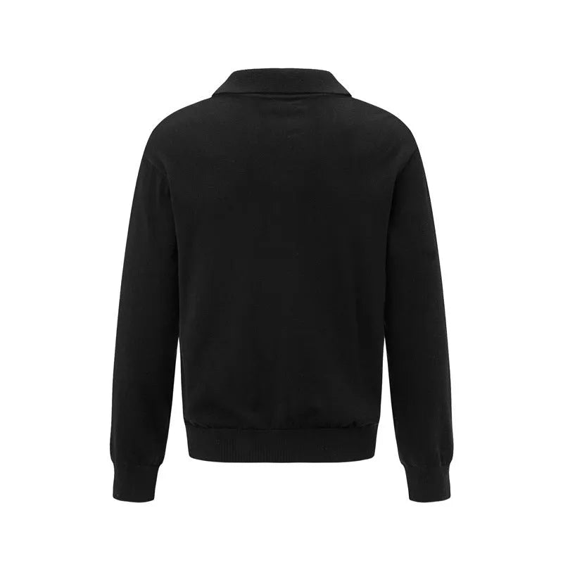 Man's loose black acrylic pullover sweater casual wear