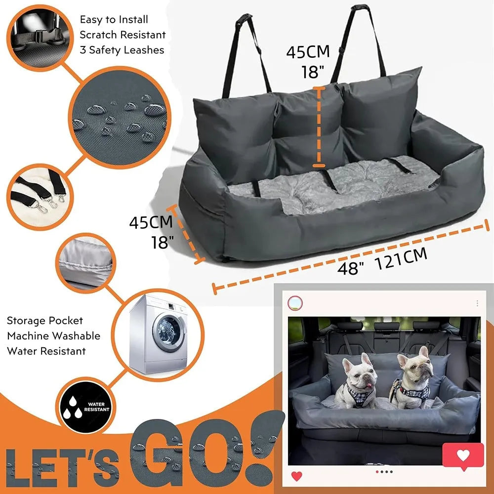 Cloth pet car kennel dog house in waterproof grey, dark green, blue or flannelette grey for dogs.