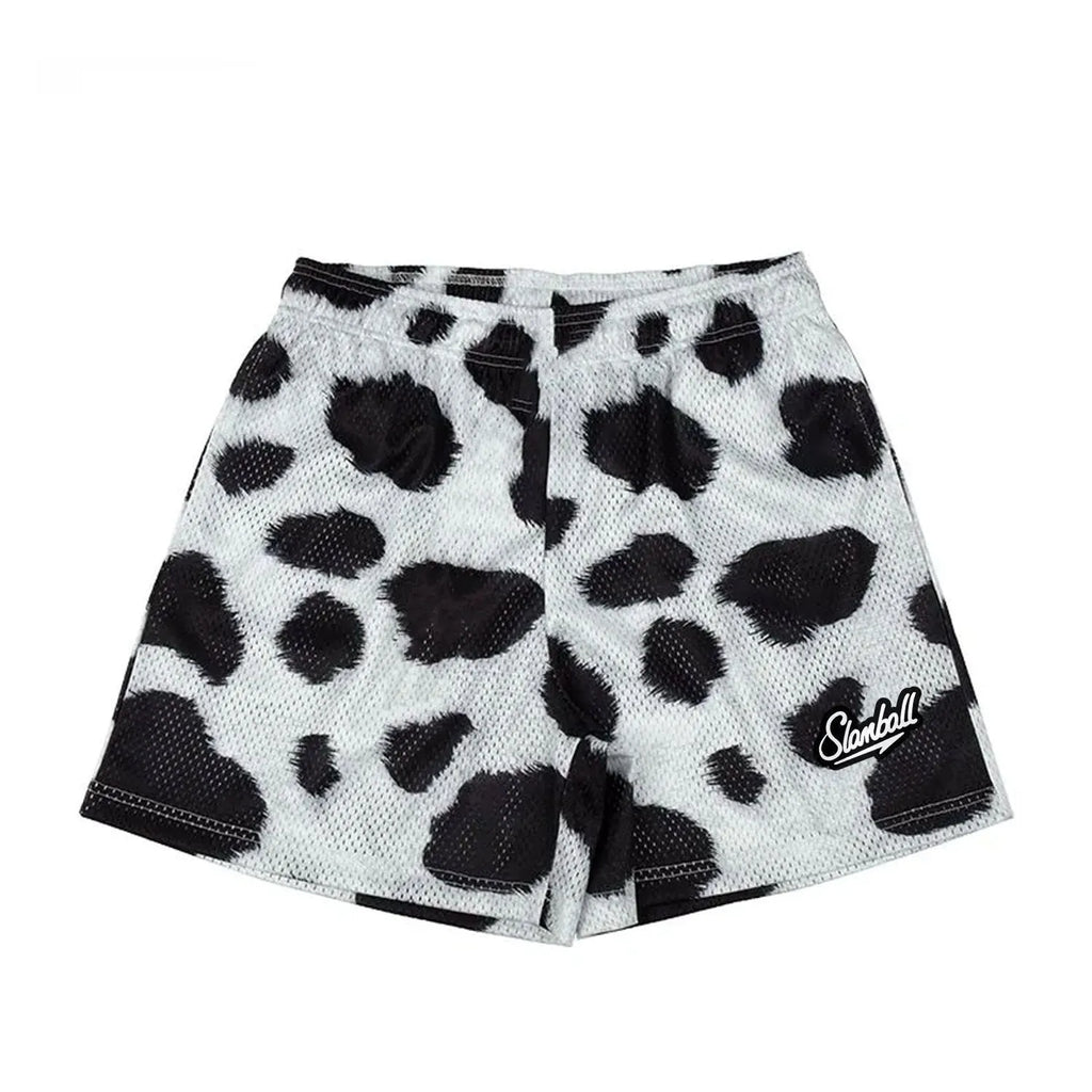 Men's leopard print fitness training shorts for basketball and running