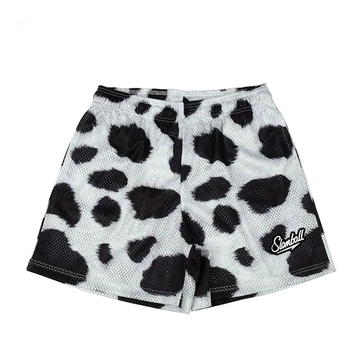 Men's leopard print fitness training shorts for basketball and running