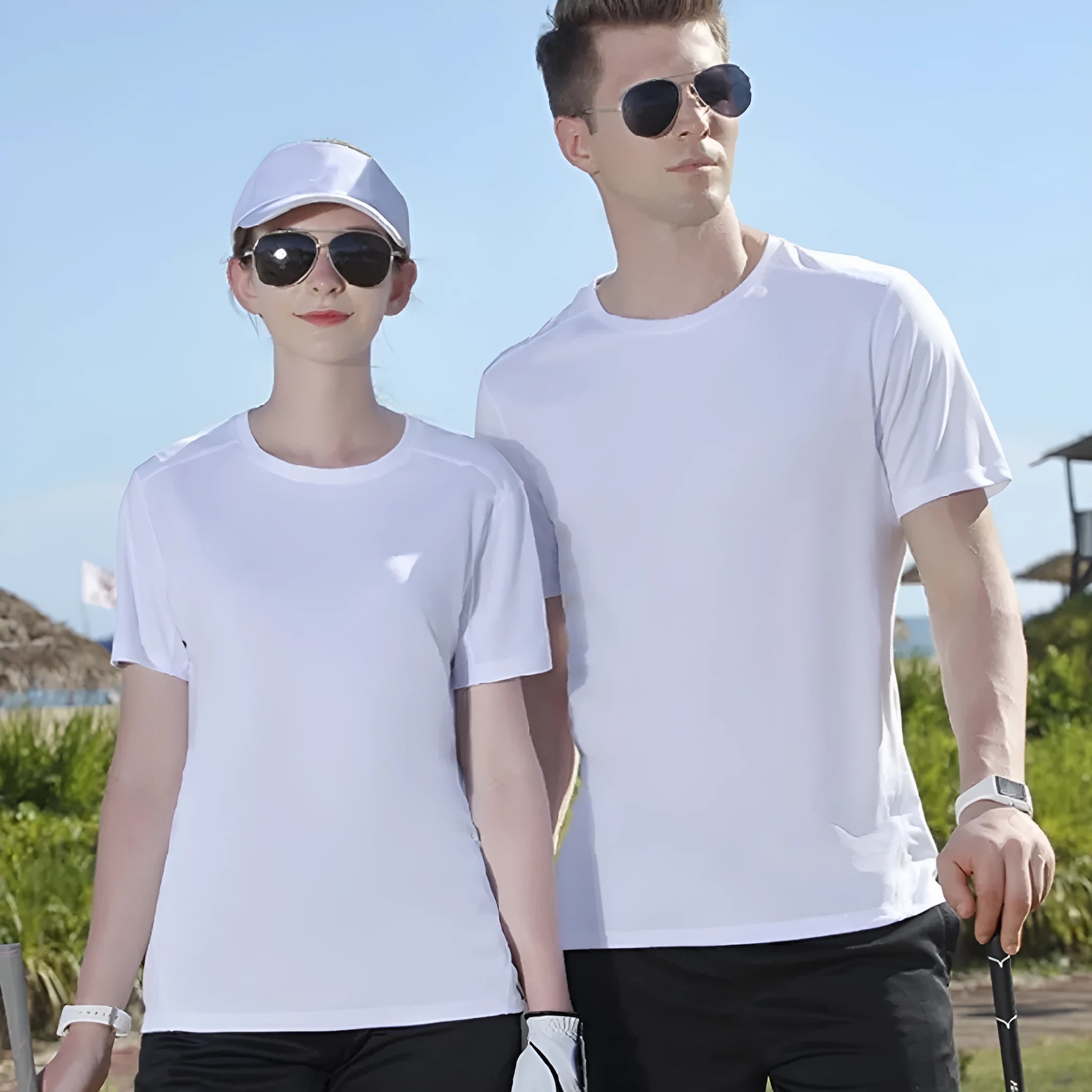 Men's solid black loose-fit pure cotton round neck T-shirt on a hanger.