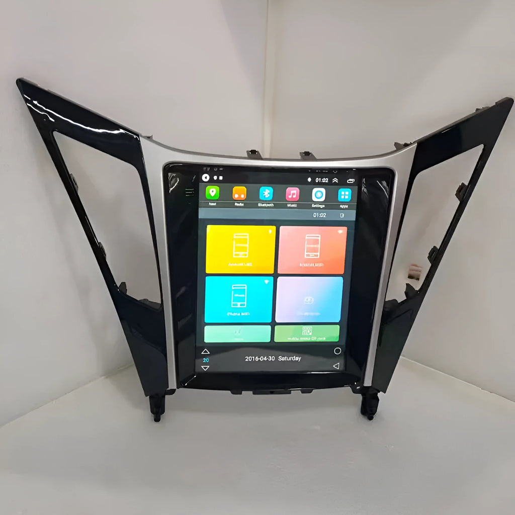 Vertical 9.7-inch Android car stereo touchscreen for 2008 Hyundai Sonata dashboard