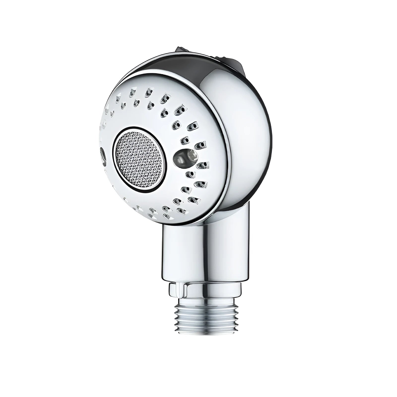 Silver handheld shower head for gentle pet and baby bathing