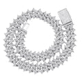 Men's hip hop thorn copper Cuban link chain in gold, silver or rose gold, 7 to 24 inches