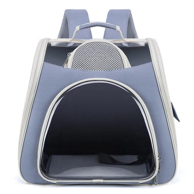 Portable foldable pet bag in solid colour with PU PVC material, medium capacity, on a plain background