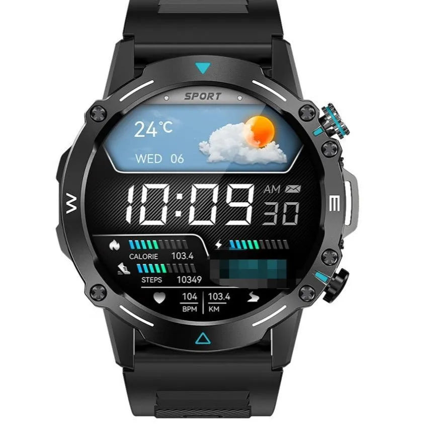 M42 Smart Watch in black, green, or grey on wrist, showing large AMOLED screen.