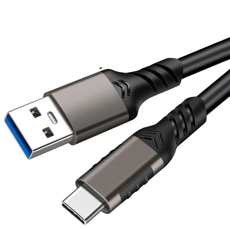 USB Type-C data cable with gun colour aluminium or braided finish, 3A 60W, lengths 0.5m to 3m