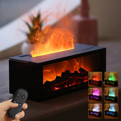 Relaxing 3D Flame Humidifier with Color Mood Lighting, Large Water Tank, and Customizable Mist Output