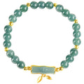 Women's high-rise bracelet with blue water round jade beads on S925 silver.