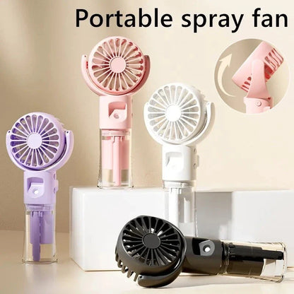 Portable Handheld Mist Fan with 4 Adjustable Wind Speed Settings for Outdoor Cooling and Hydration