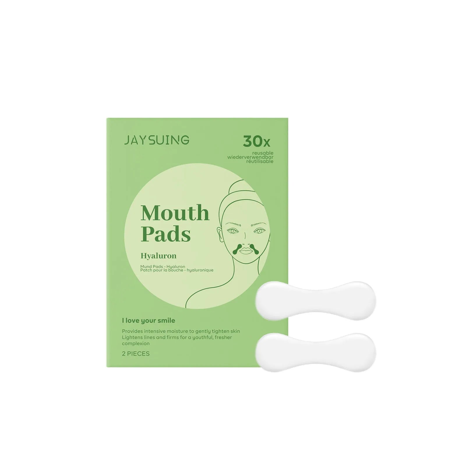 Two facial patches for skin firming with collagen and hyaluronic acid hydrogel formula