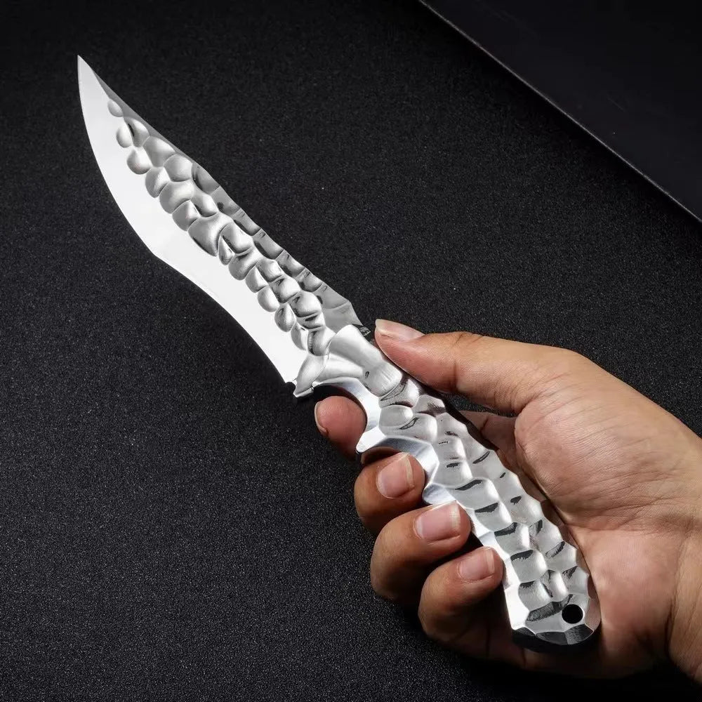 One-piece keel survival knife with 140mm 5CR13 steel blade and 260mm overall length