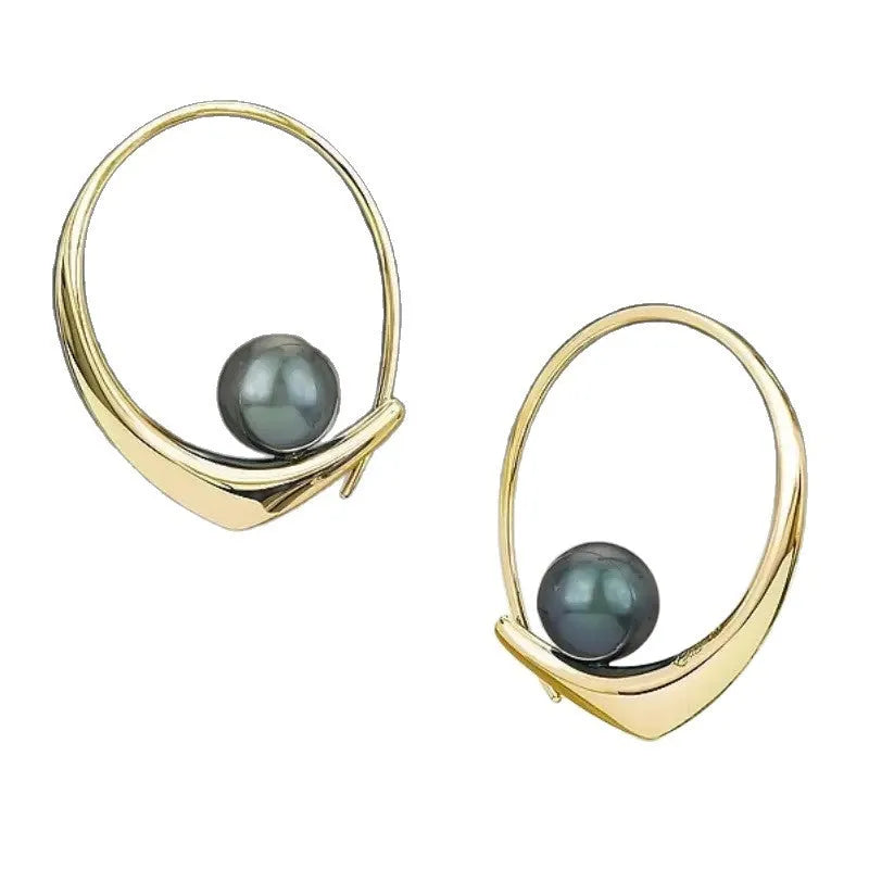 Simple pearl earrings for women, electroplated zinc alloy studs, silver and gold colour options