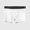 Men's ice silk knit boxer briefs in five colours showing mid-waist sport design