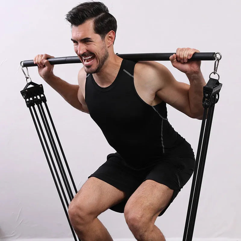 Gym equipment Pilates stick handle accessory with a bearing ring, shown in two length options.