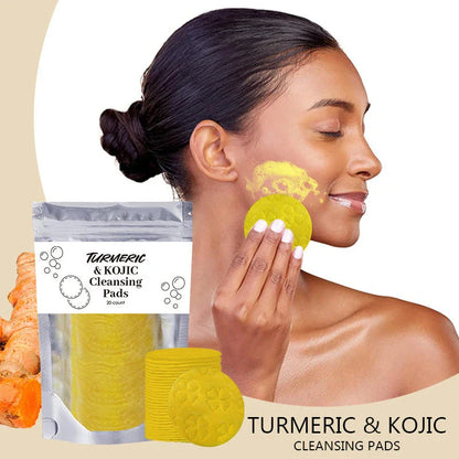 Premium Turmeric Exfoliating Cleansing Pads for Nourishing Facial Skin Care and Deep Pore Cleansing