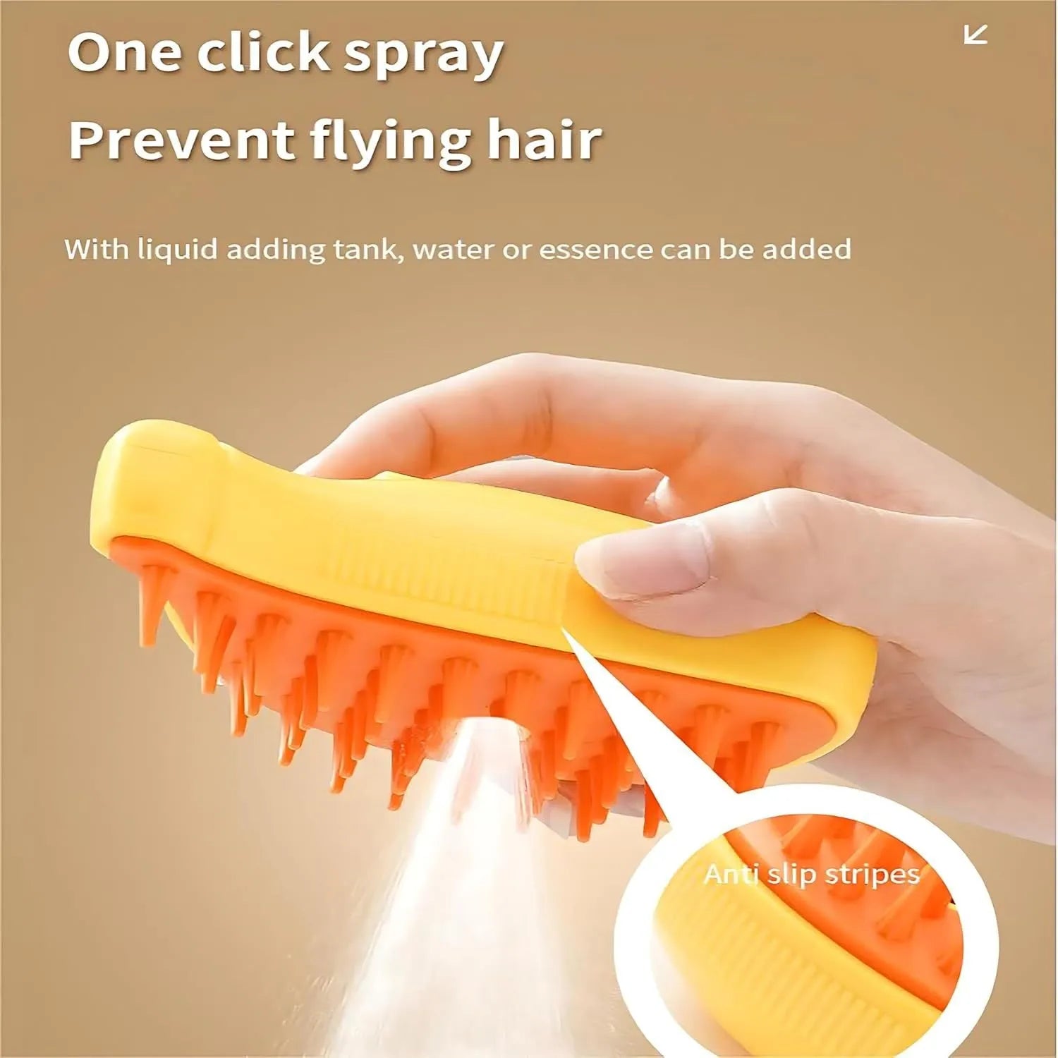 Rechargeable 3-in-1 cat steam brush with silicone construction and cat paw-shaped teeth