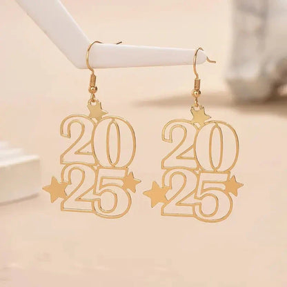 Stylish 2025 gold dangle earrings with a creative and elegant design, perfect for fashionable women