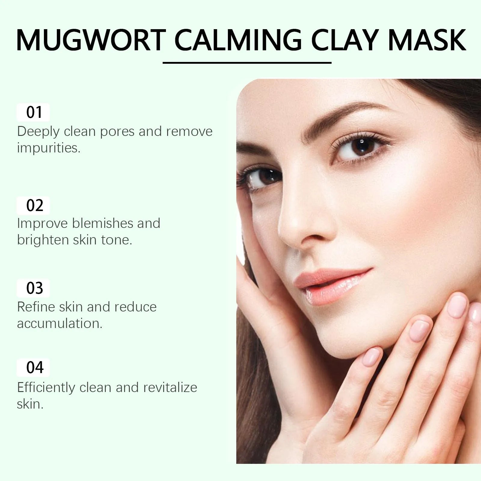 55g tube of bentonite clay pore cleaning mud mask with moxa leaf extract for acne-prone skin