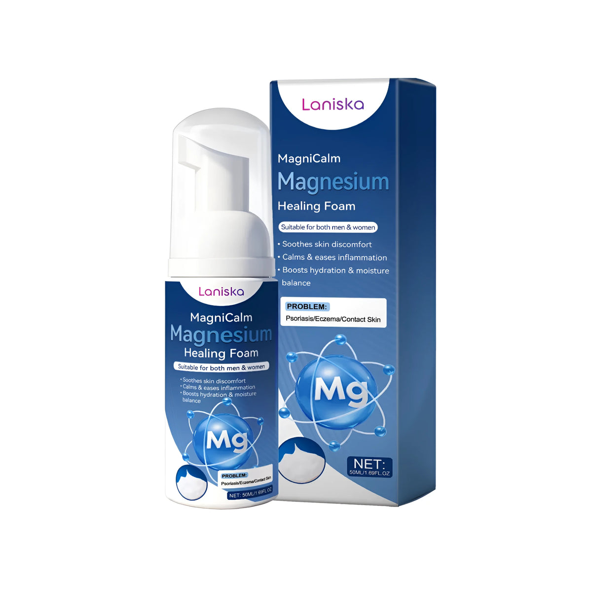 Magnesium Healing Foam 50ml bottle with coconut fruit extract and DNA magnesium