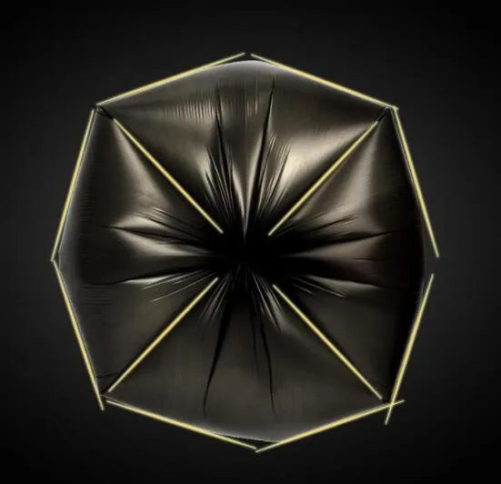 Roll of thickened black disposable plastic kitchen bags with flat-mouth design showing 50x60cm dimensions