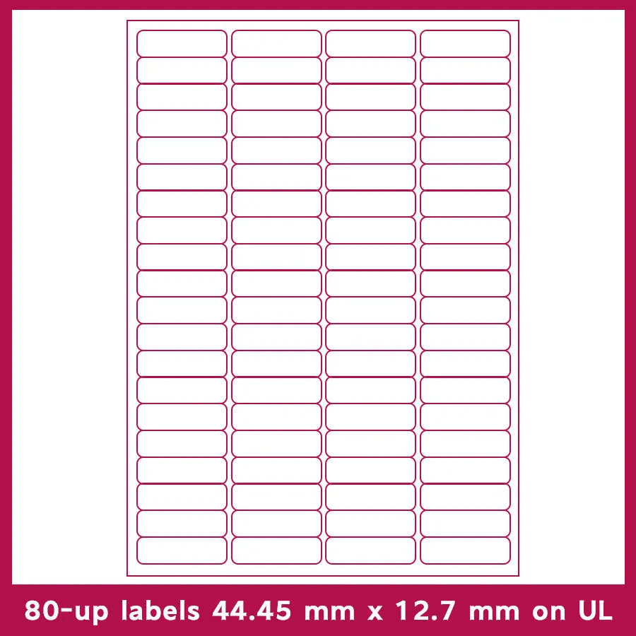 Pack of blank white A4 FBA label paper sheets showing different grid formats for barcodes.