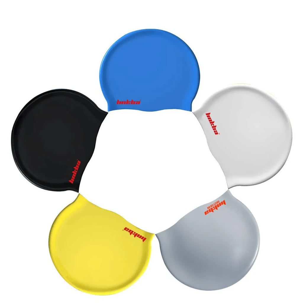 Silicone swimming cap with waterproof earmuffs in five colour options