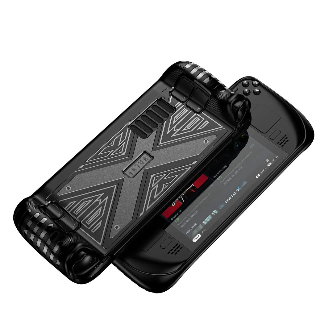 Steam Deck TPU silicone protective cover in black, blue and red colour options