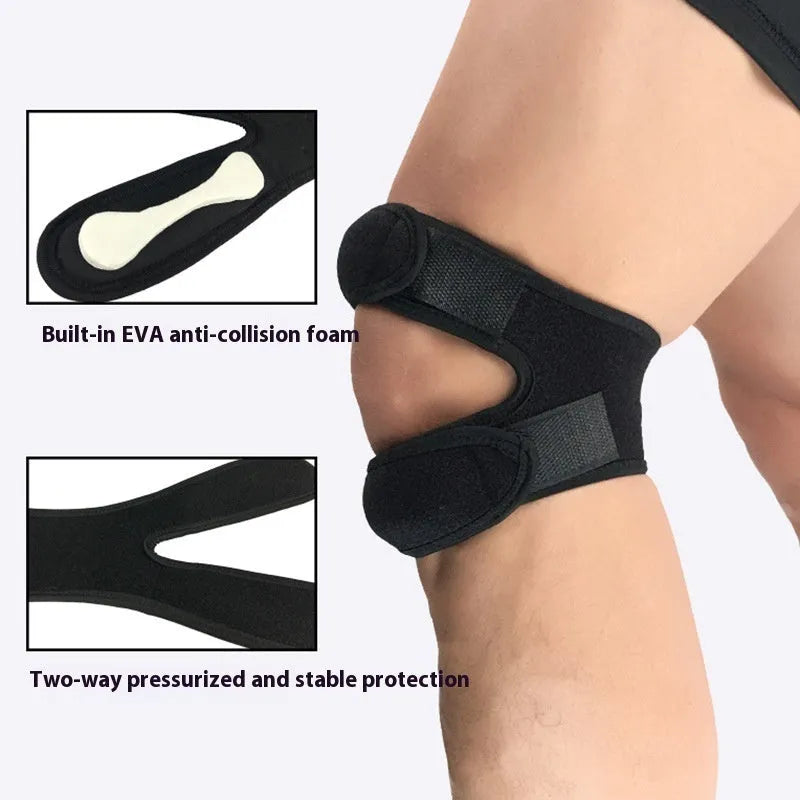 One-size-fits-all sports knee pads in black, blue, gray, and rose red for basketball and biking