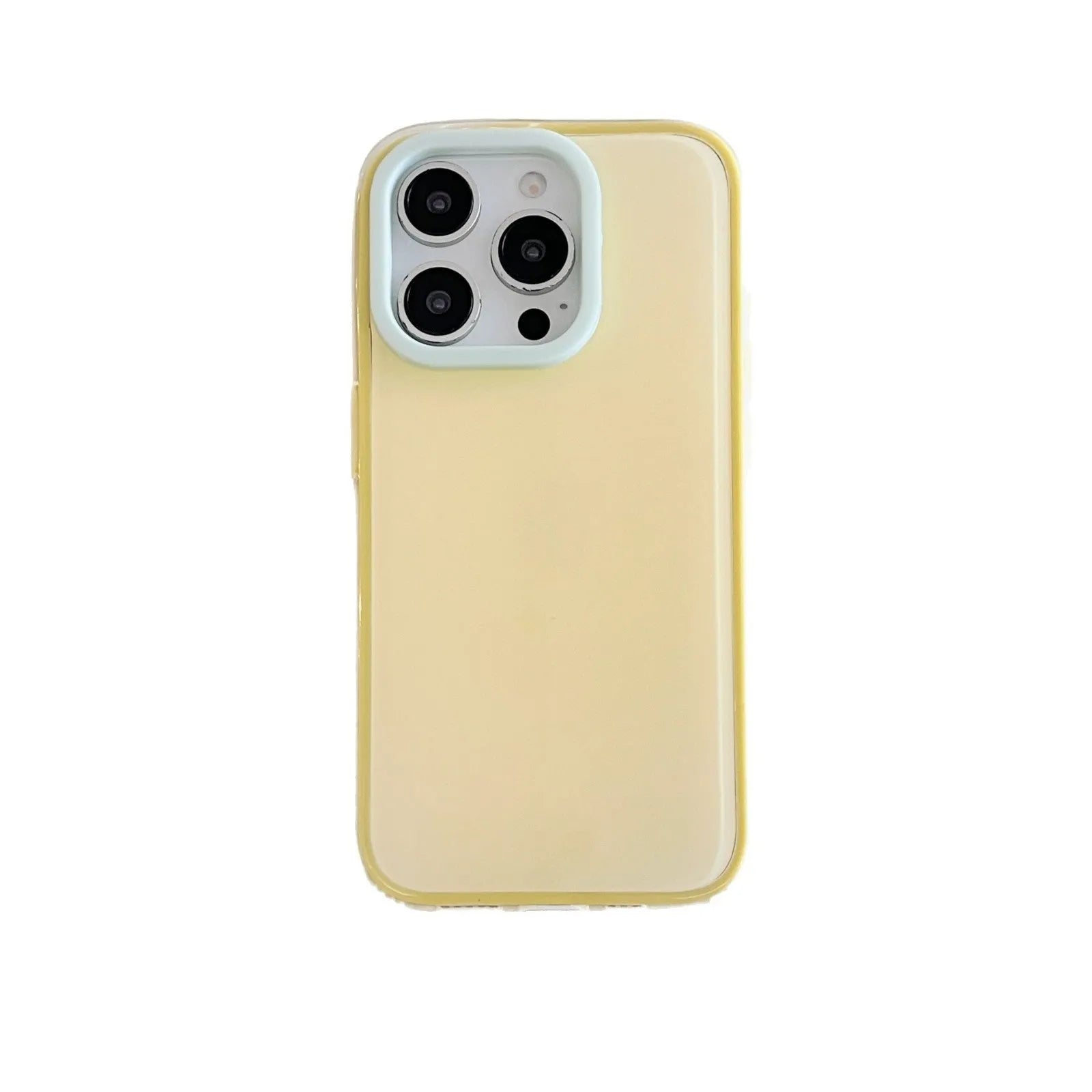 Clear jelly all-inclusive iPhone case in blue, white, yellow, pink and green colours for drop protection