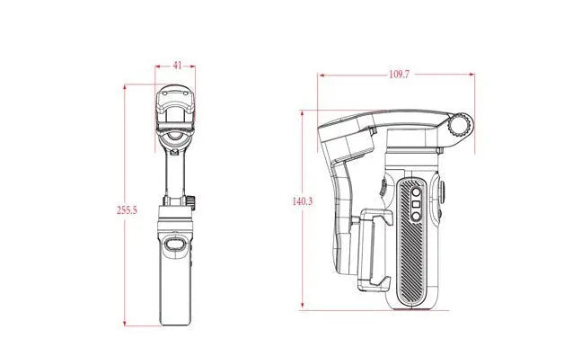 Mobile phone handheld Bluetooth stabiliser with three-axis anti-shaking head and built-in battery