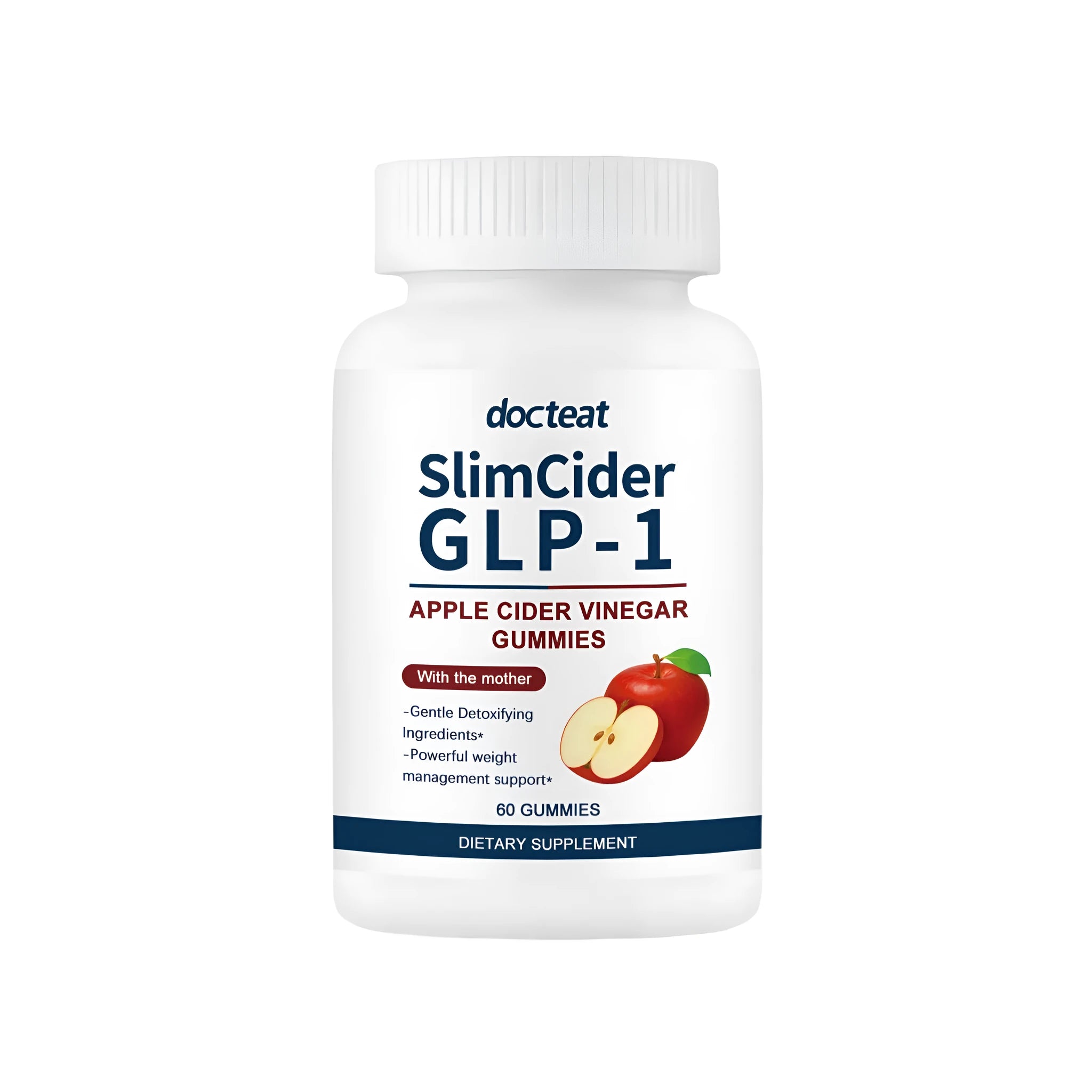 Pack of 60 cider vinegar supplement gummies with apple cider vinegar and GLP-1 support