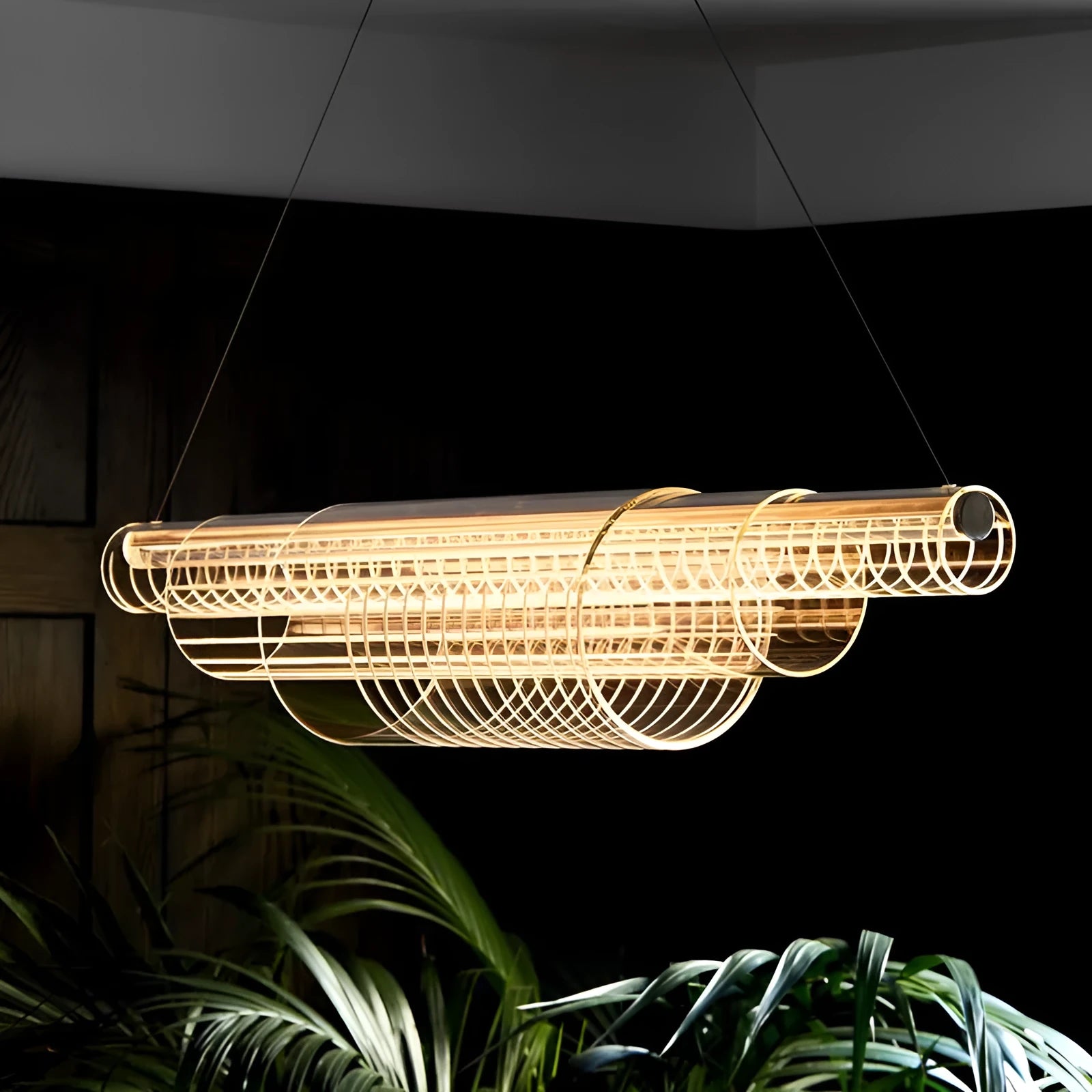 Glass pendant lamp with minimalist modern design for restaurant bar lighting