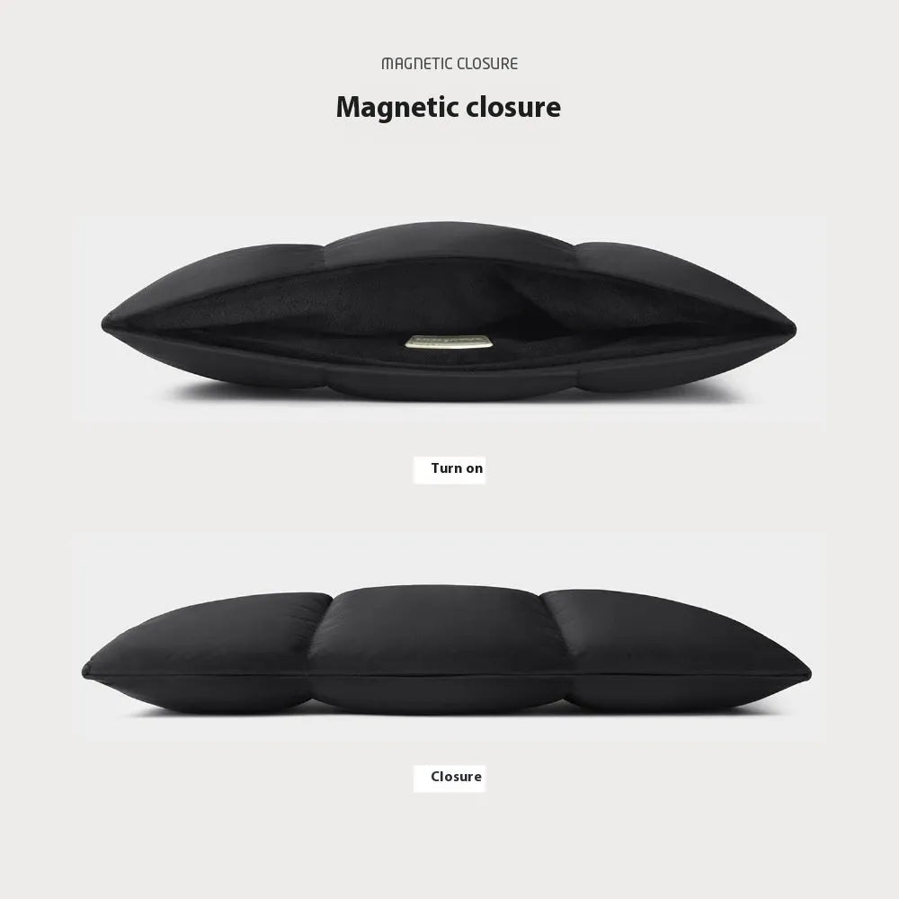Polyester laptop sleeve in black colour with retro stitching detail for 13 to 15.6 inch devices