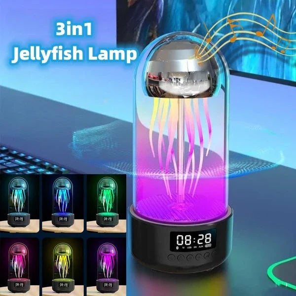 Enchanting Jellyfish Lamp with Bluetooth Speaker, Mesmerizing Lighting Effect, and Versatile Multifunction Display