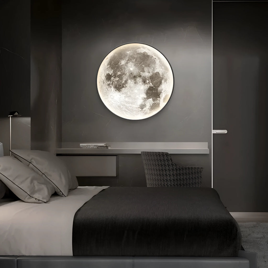 Round LED wall light with PMMA shade, 24cm 50cm or 60cm diameter, stepless dimming remote control