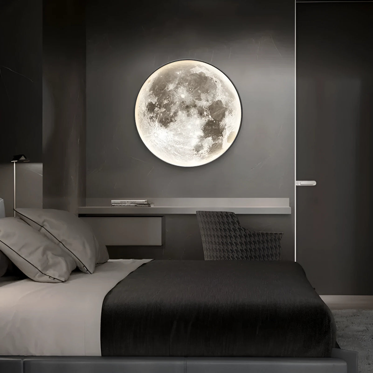 Round LED wall light with PMMA shade, 24cm 50cm or 60cm diameter, stepless dimming remote control