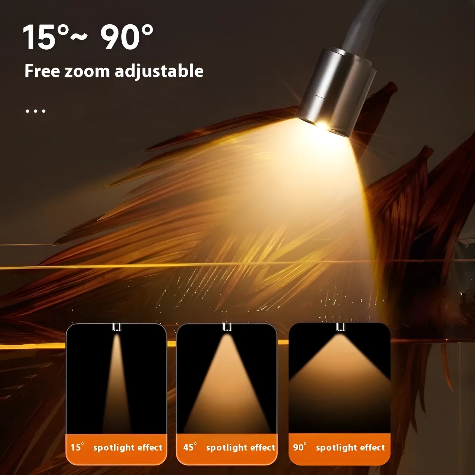Mini LED aquarium light for small fish bowls with clip attachment and 3W power rating