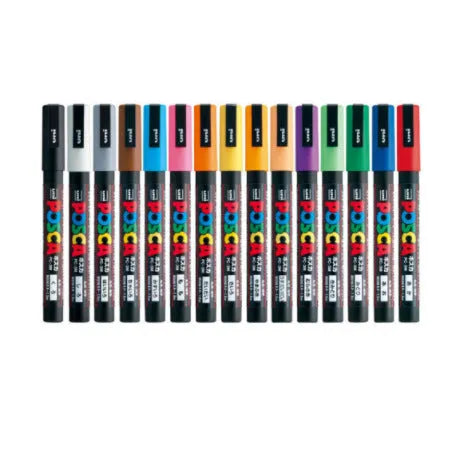 Acrylic graffiti pen set with 0.9-1.3mm nib, 15cm pens, plastic case, and multiple colour options
