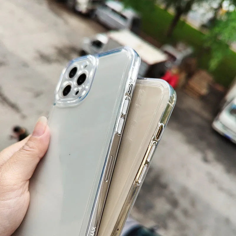 Transparent shockproof TPU phone case for Apple iPhone, back cover, solid Space Shell colour